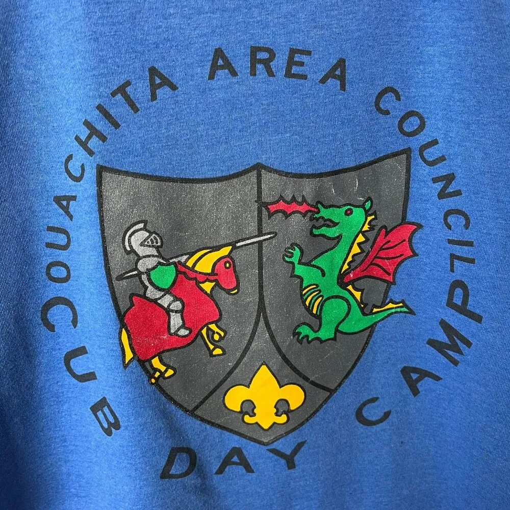 Vintage 90s Cub Day Camp T Shirt Blue Medium M USA Single Stitch Graphic Tee - Image 7