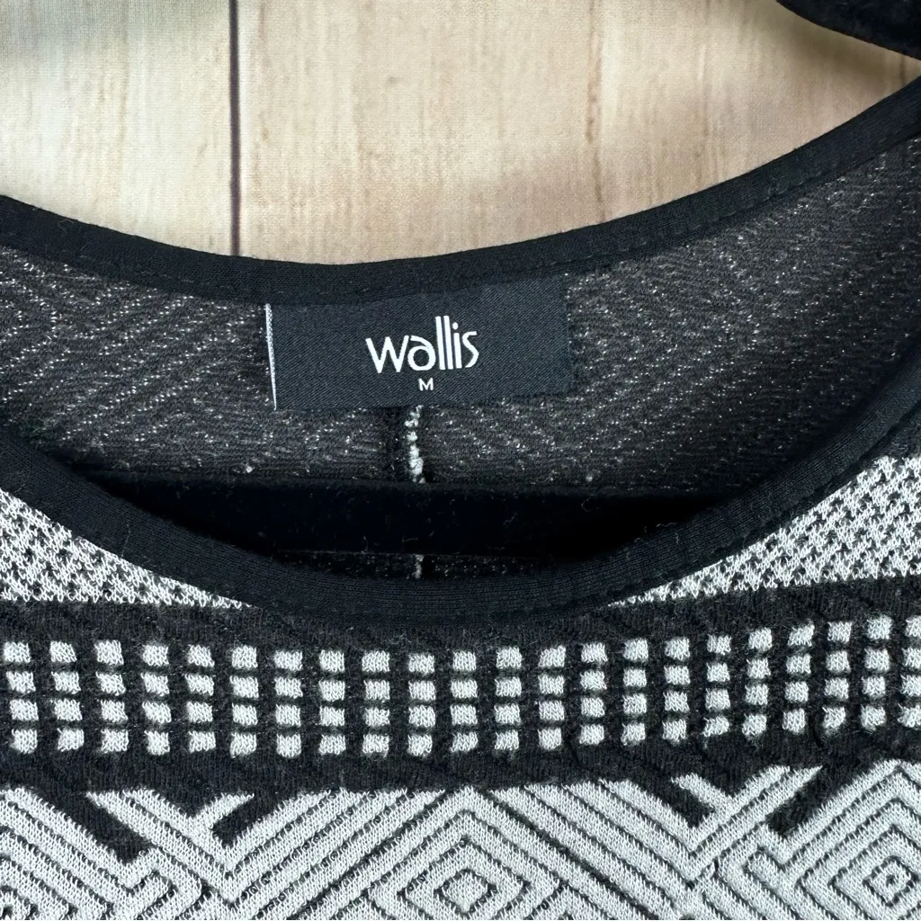 Wallis Monochrome Tribal Print Mini Dress Black Size M - Image 2