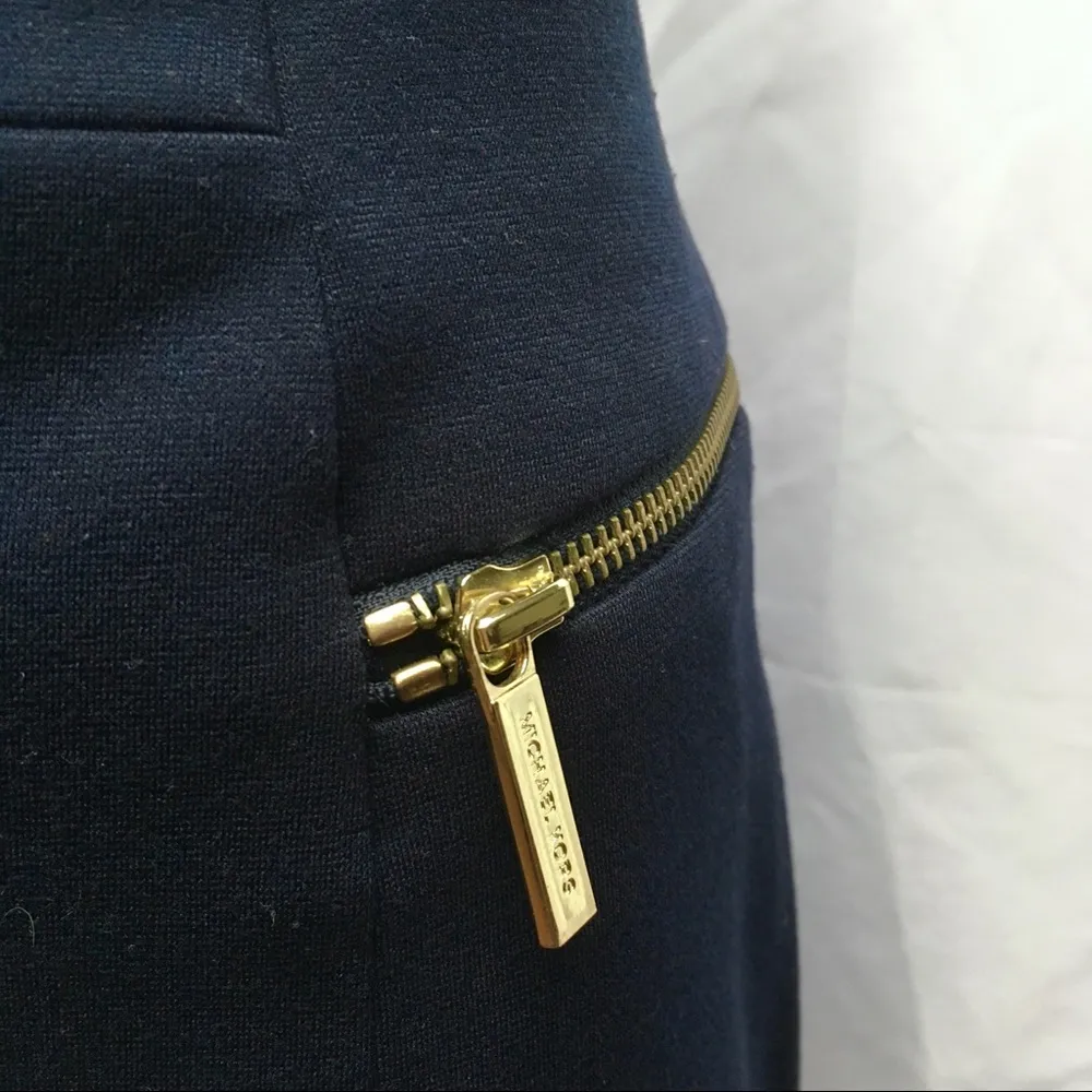 Michael Kors Stretch Knit Navy Knee Pencil Skirt 6 - Image 3