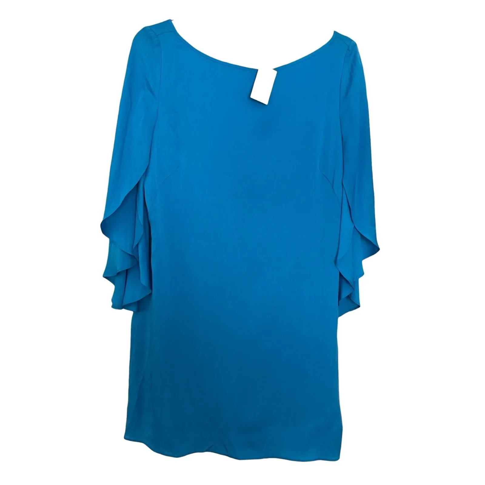 Milly Dress Size 10 Butterfly Sleeve Bateau Neck Silk-Blend Blue Aqua #HH7-7 - Image 5