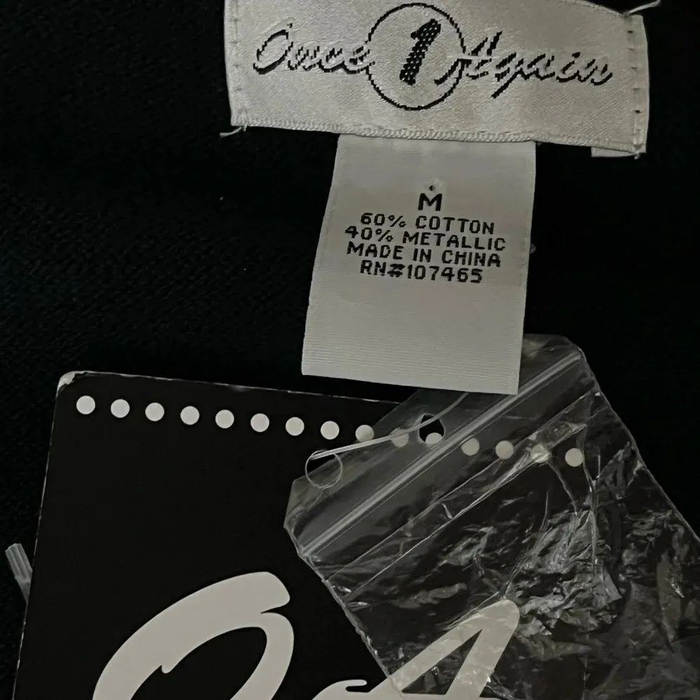 VINTAGE ONCE AGAIN SEQUIN CARDIGAN BLACK LONG SLEEVE MODEST MATURE GRAMMACORE M Size M - Image 7