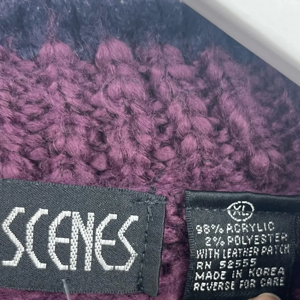 Vintage 90s Jewel Tone cable Knit Grandma Sweater Size XL - Image 4