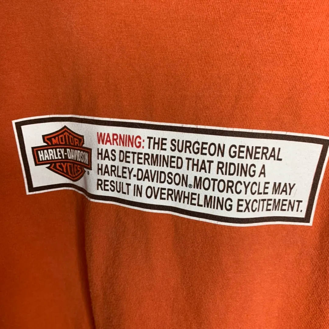 Harley Davidson Orange Graphic Tee - Image 6
