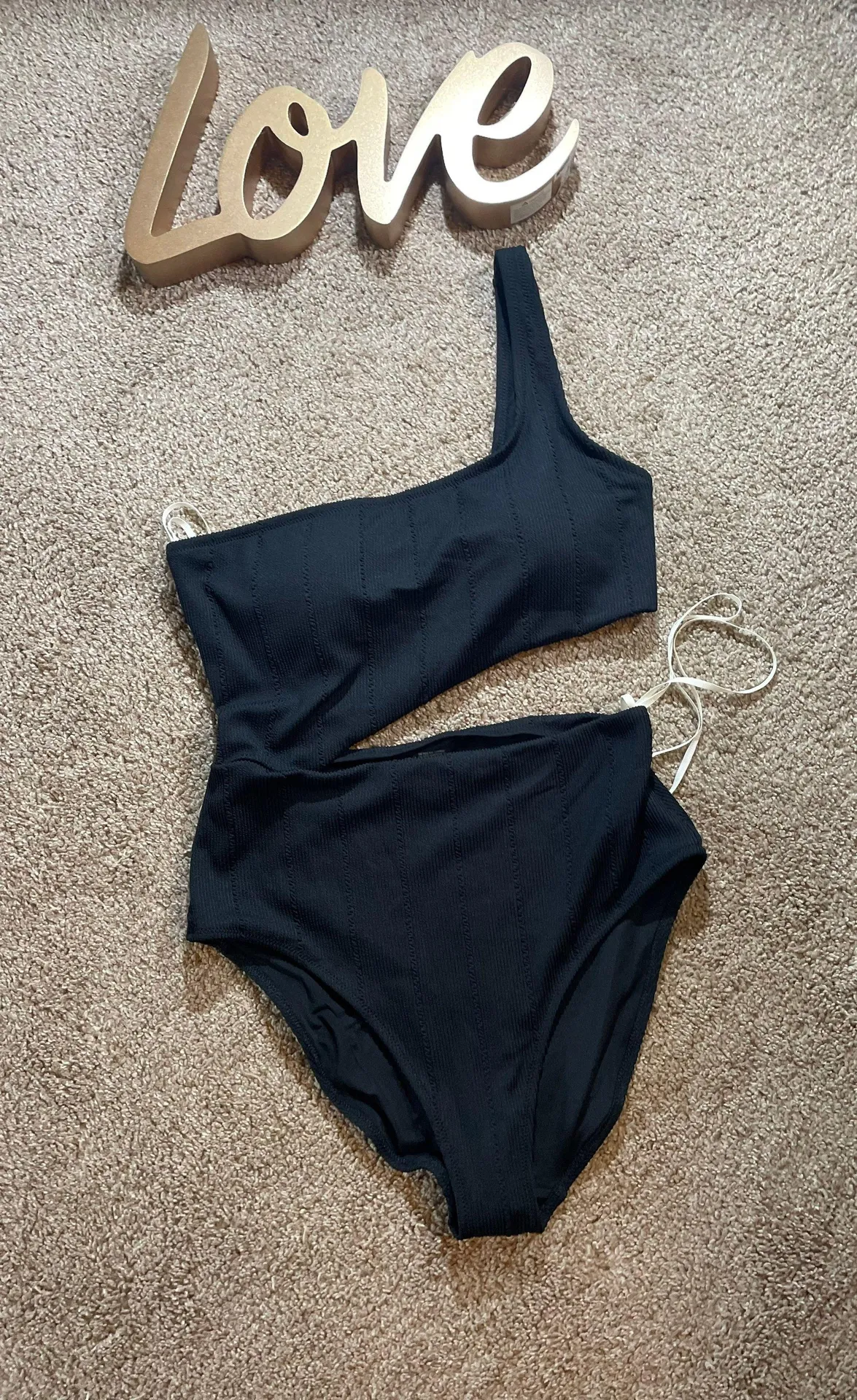 Aerie Crinkle Asymmetrical Cut Out One Piece Swimsuit - Image 6
