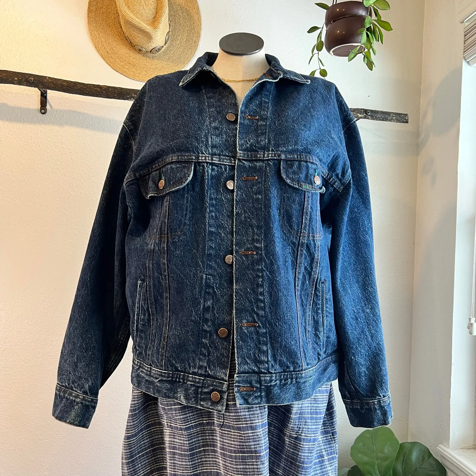 Lee Riders VIntage 1990s 100% Cotton USA Made Jean Denim Jacket Size Large - Image 8