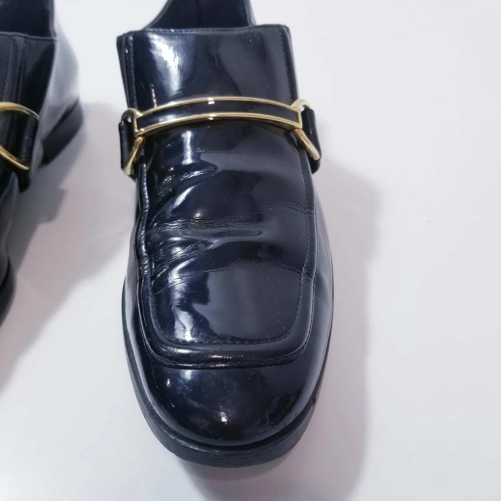 Stella McCartney Morgana Loafer Black Vegan Leather Patent Gold-Tone Hardware - Image 11