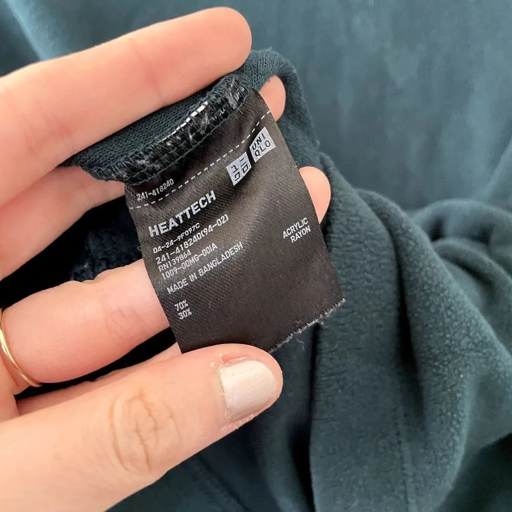 Uniqlo dark green turtleneck long sleeved sweater top winter women size XL - Image 5