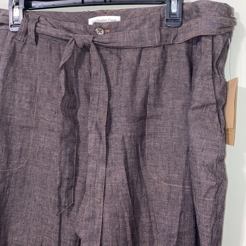 Coldwater Creek 16 misses linen cotton belted crop - Image 2