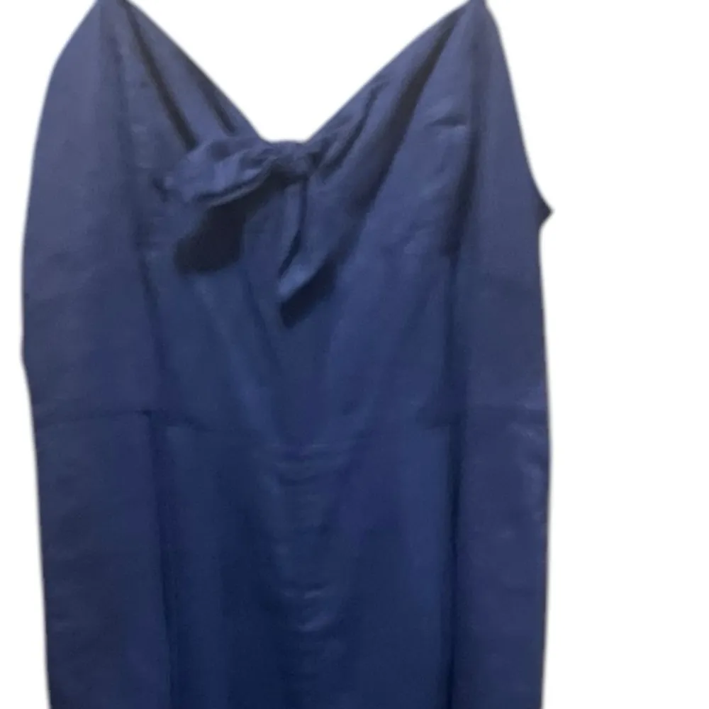 J. Crew Wide Leg Front Tie Linen Blue Jumpsuit Size 12 - Image 4