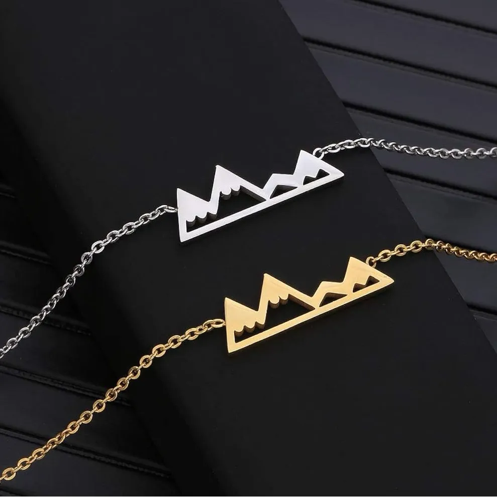 NEW Women’s White Gold‎ Plated Snowy Mountain Bar Pendant Necklace, 16-18” - Image 12