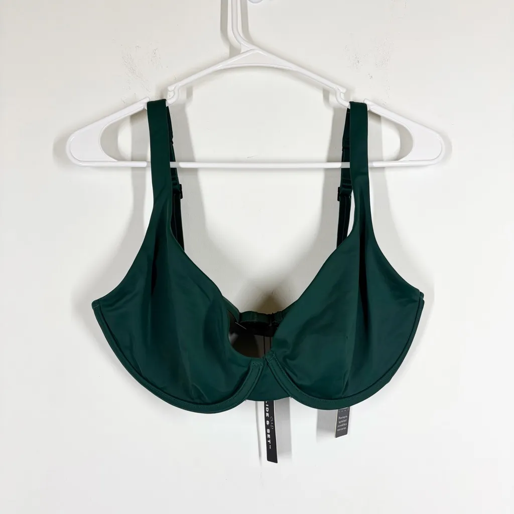 NWT CUUP The Scoop Swim Bikini Top Size 14 Green - Image 4