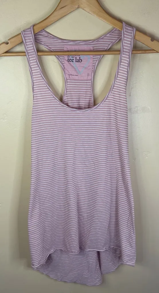 Frank & Eileen Racerback Striped Mauve Asymmetrical Tank Size Small Travel - Image 1