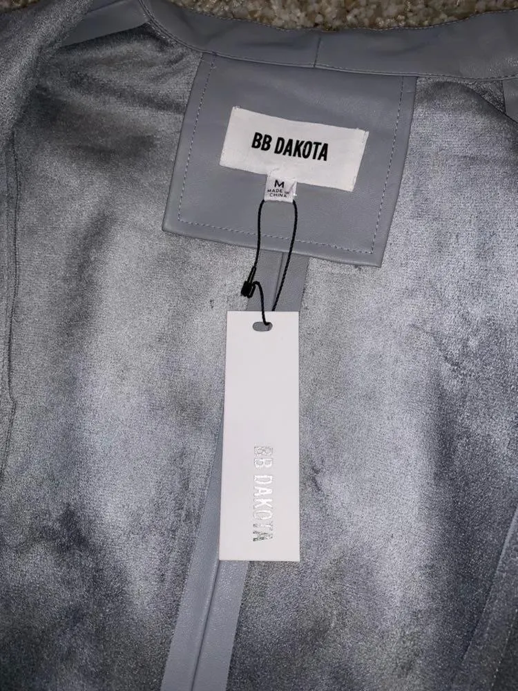 Gray Leather Jacket  - Image 3