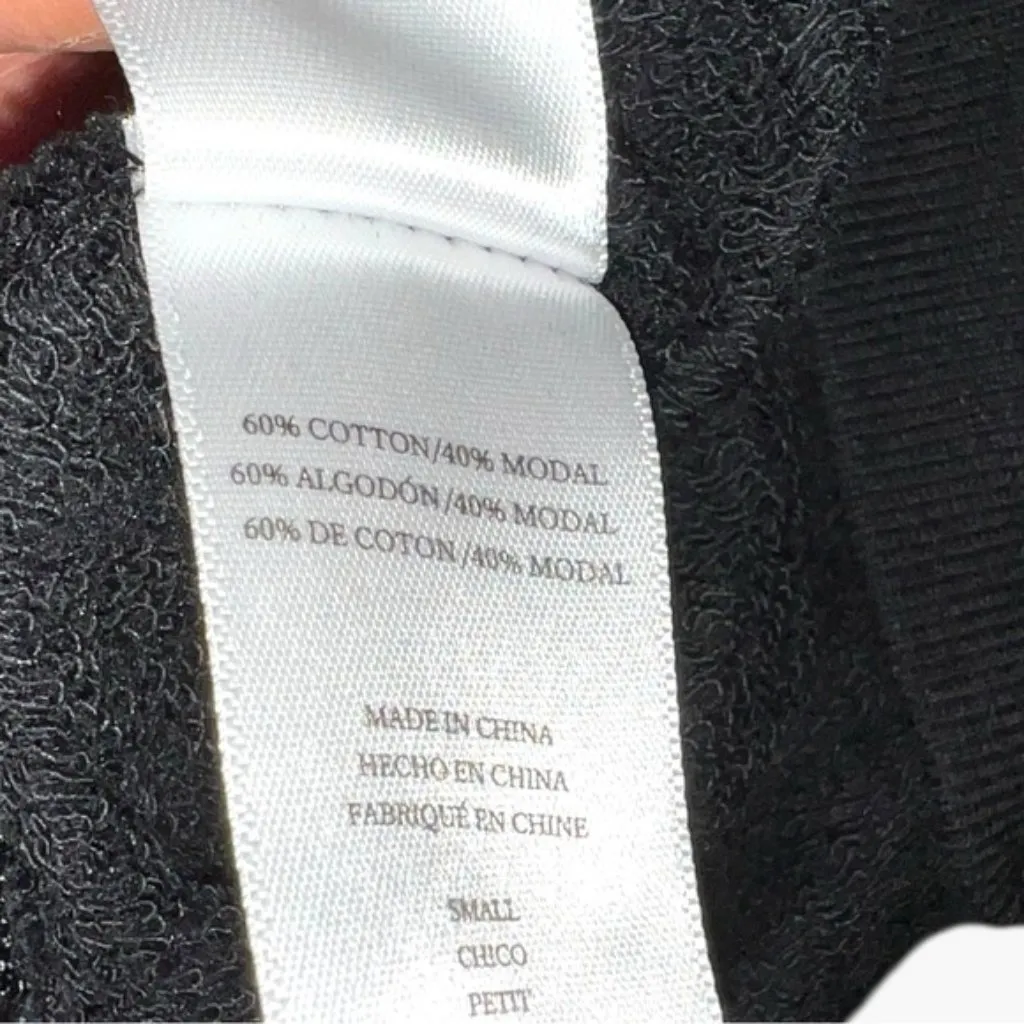 Rails Revolve  Marlo Black Fleck Leopard Pullover Cotton Side Zip LS Sweatshirt S - Image 8