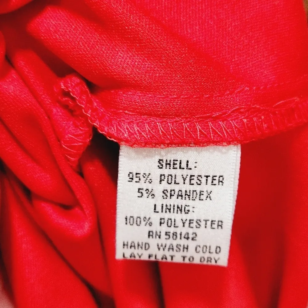 Kelly & Diane Women's Crimson Red Twisted Gold Ring Top Empire Dress Size 10 - Image 12