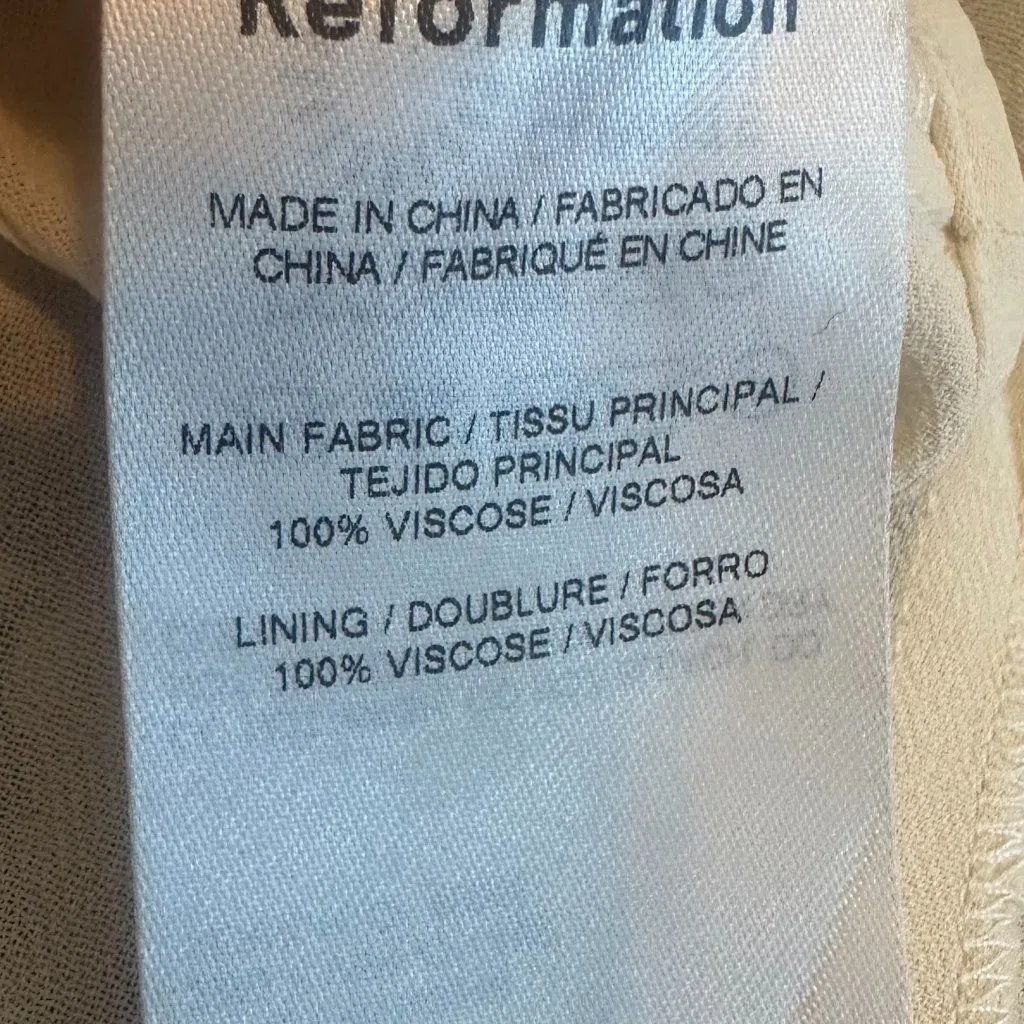 Reformation Twilight Dress White Blue Floral Print Tie Shoulders Size 12 Womens - Image 13