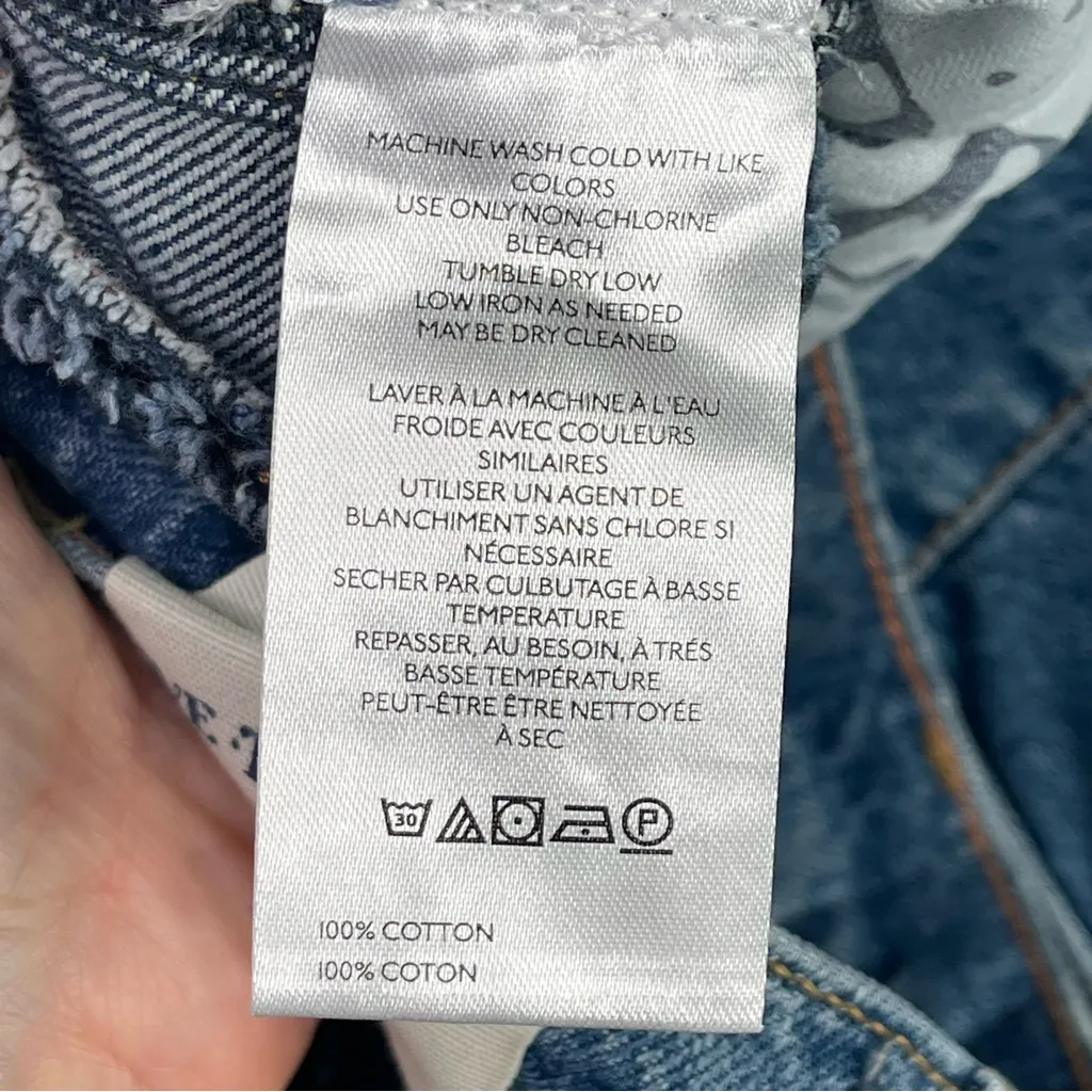 We The Free Crvy Venus Jeans Women’s 26 Short Blue Barrel Mid-Rise Button Fly - Image 9