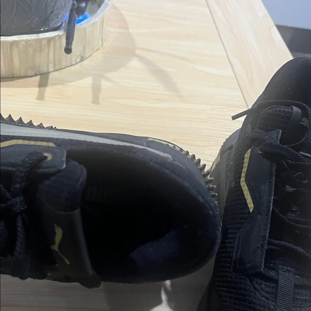 Puma Black Sneakers with Gold Highlights - Image 2