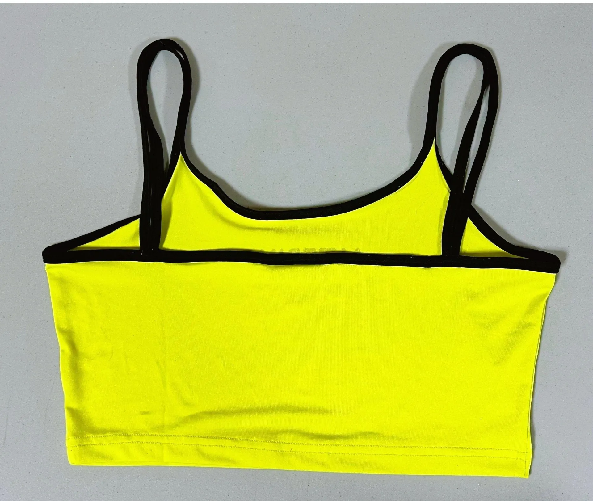 Lime Green Neon ‘Altering’ Graphic Tank Crop Top Cami Camisole Tee T - Image 2
