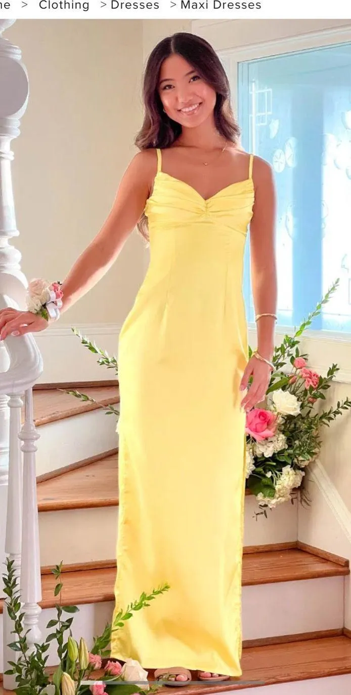 Beginning Boutique Dress Maxi Yellow - Image 3