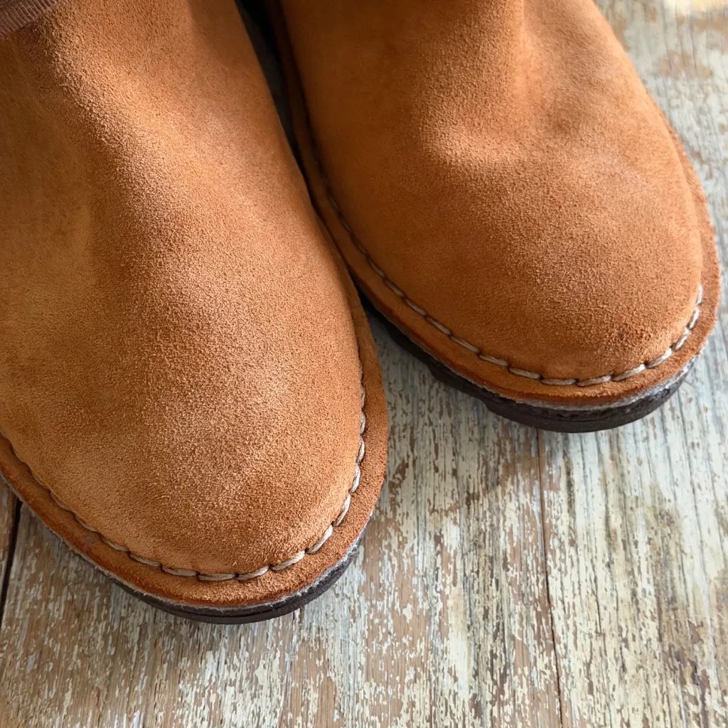Clarks Oslo Beth Tan Suede Sherpa Ankle Boots NEW Women's Size 7.5 Winter Zip Up - Image 5
