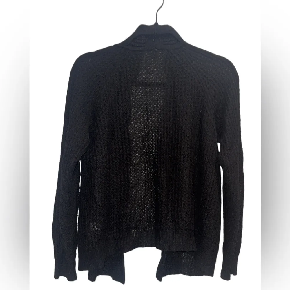 GAP Women's Black Crotchet Knit Open Cardigan Sweater Sz S - Image 3