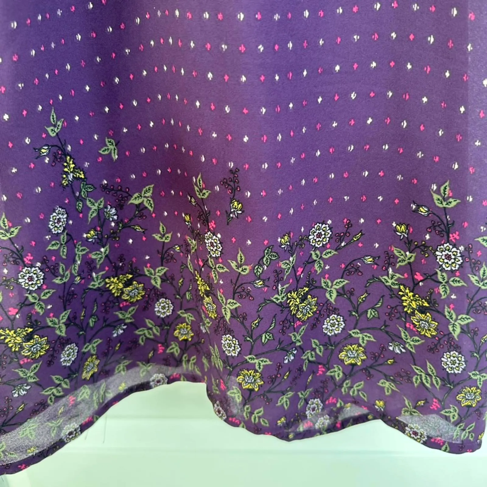 Francesca Floral Ruffle Halter Dress Purple Floral NWT XS - Image 4