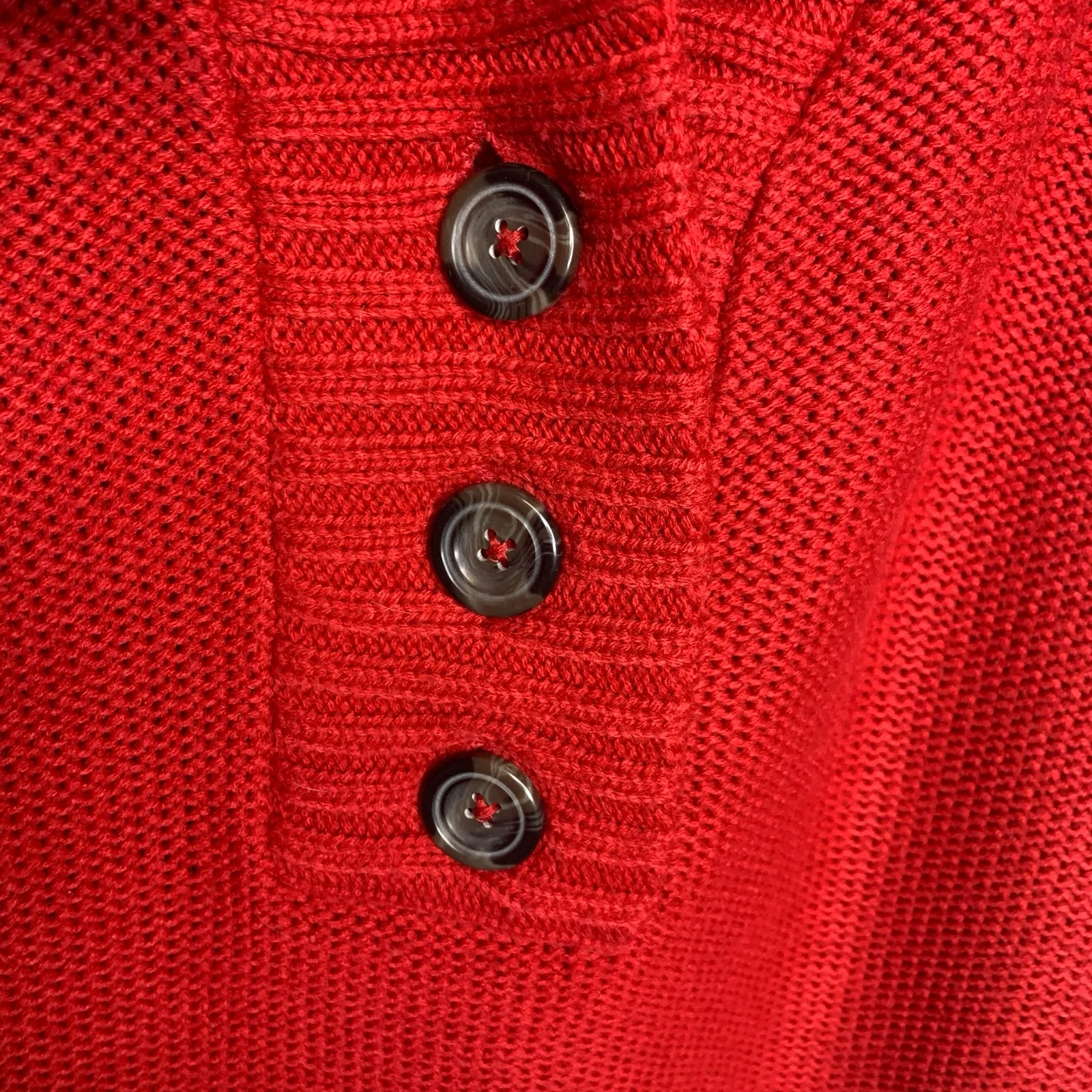 Natural Reflections Red Henley Shawl Collar Sweater Sz XL - Image 7