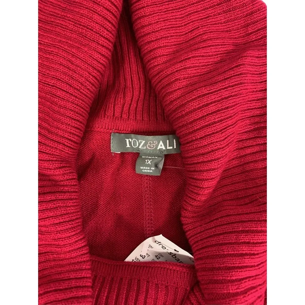 Roz & Ali Women's Plus Size Cowl Neck Sweater - Image 3