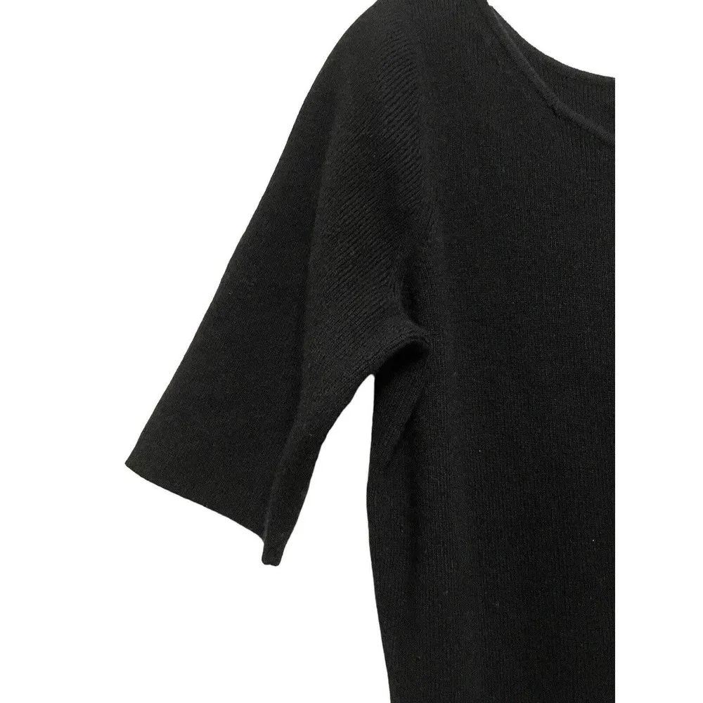 Neiman Marcus Women's Black Short Sleeve Cashmere Knit Mini Dress Size Small LBD - Image 4