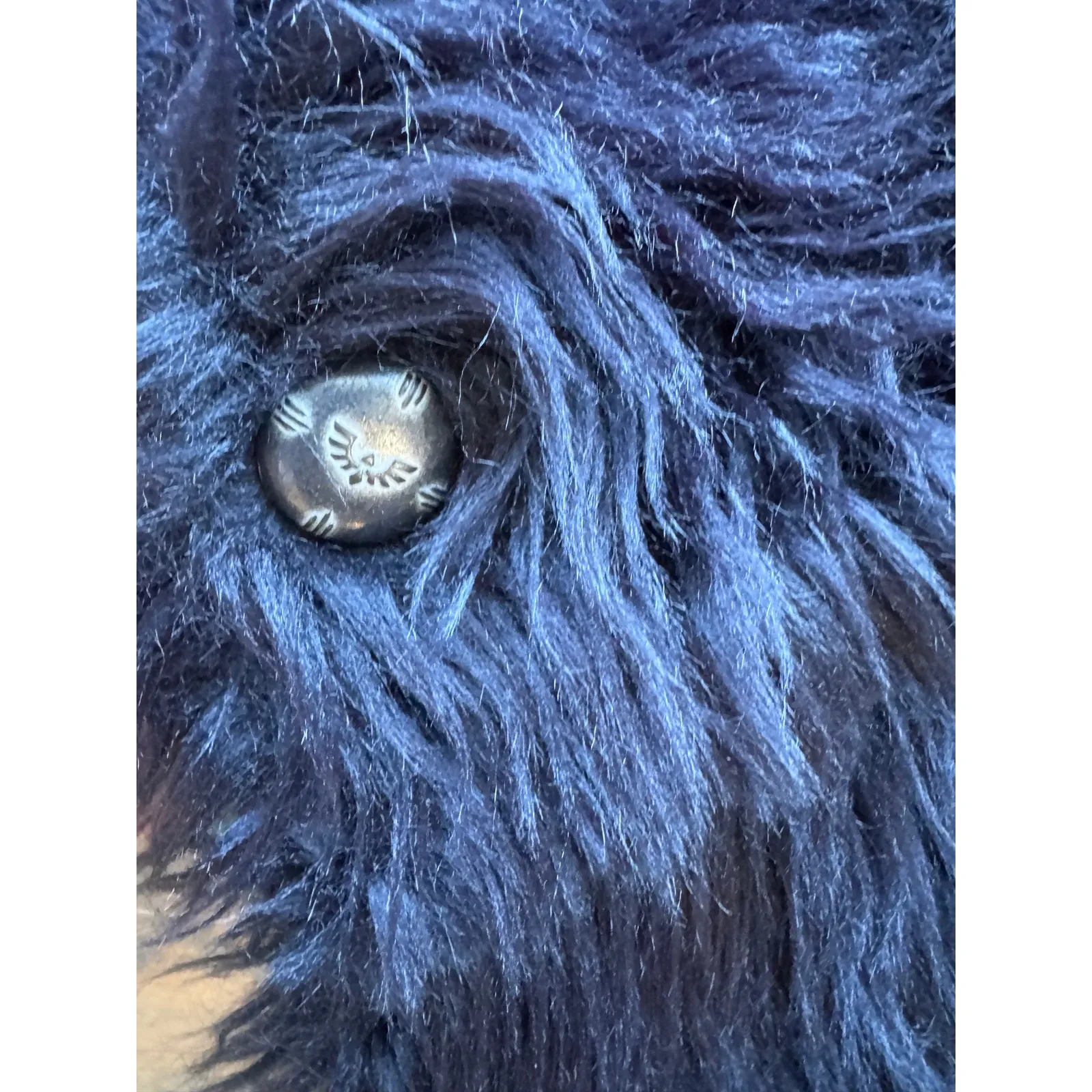 Spirithoods Black Wolf Faux Fur Hood Scarf Tribal Print Lined with Pockets - Image 6