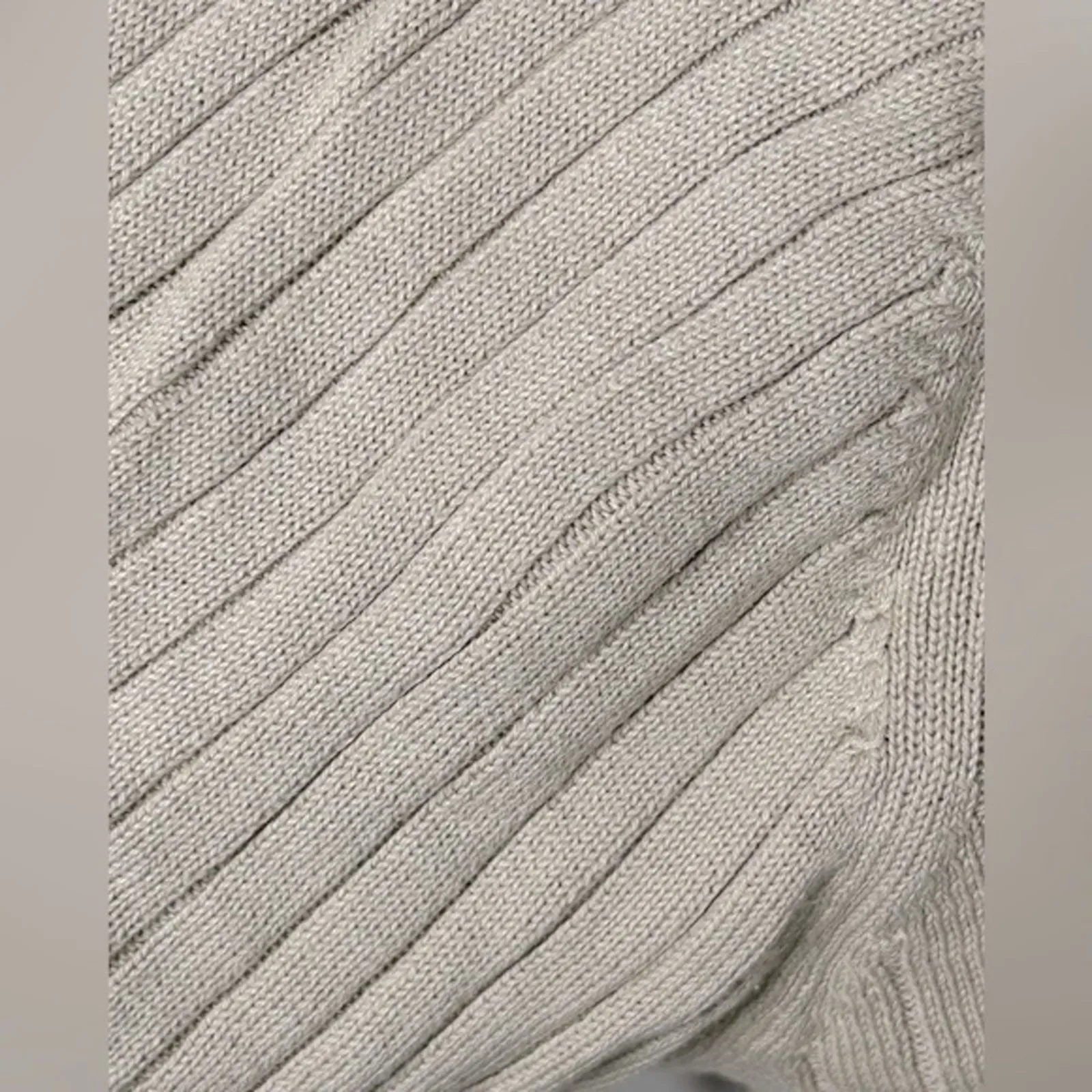 Kenneth Cole Reaction Tan Ribbed Crewneck Sweater Large Lightweight - Image 11