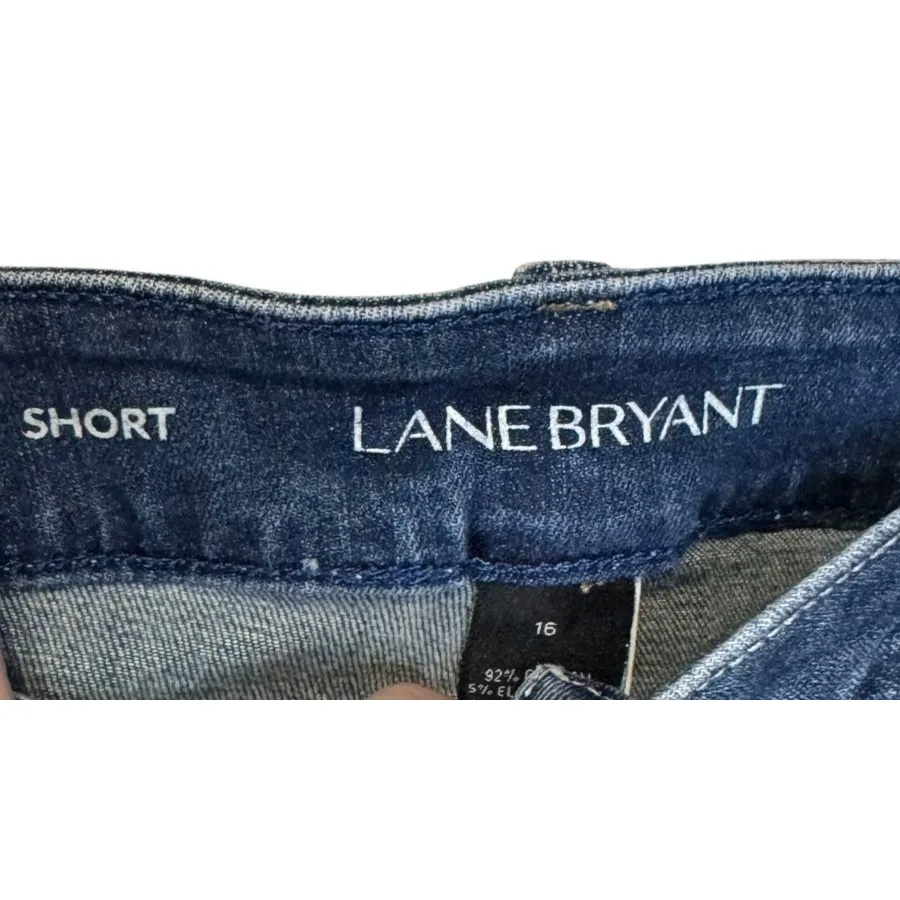 Lane Bryant Womens Shorts‎ Distressed Boyfriend Denim Stretch Blue Plus Size 16 - Image 5