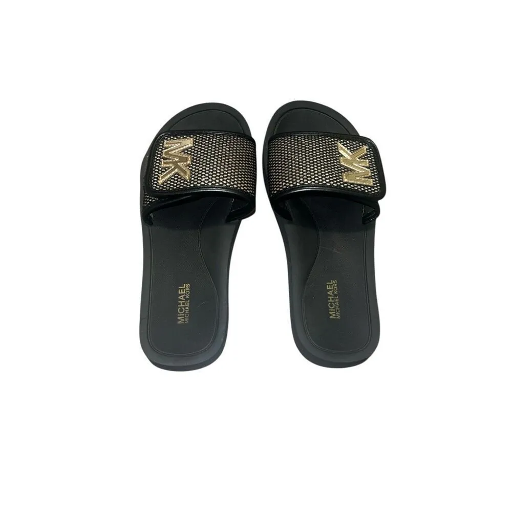 ✨Michael Kors MK Logo Slide Sz 7 Sandals✨ Black - Image 7