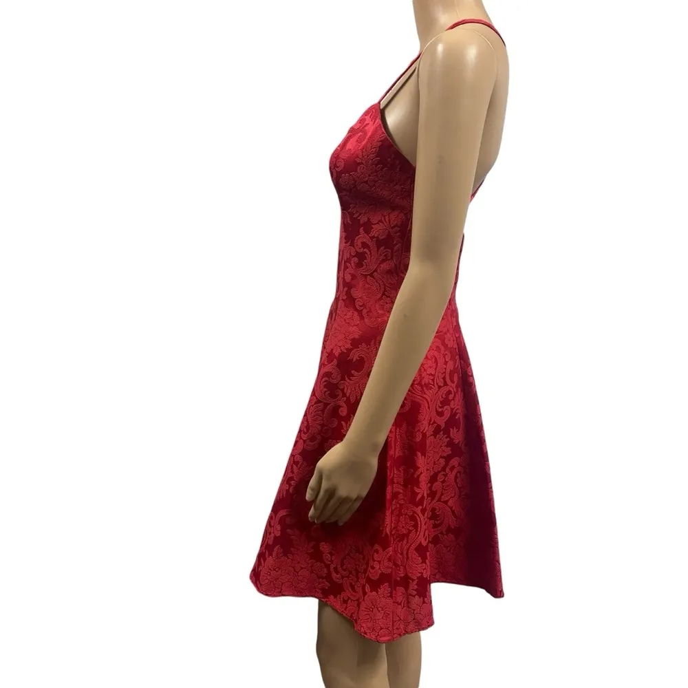 Gunne Sax Jessica Mcclintock Red Fit and Flare Semi Formal Party Dress Juniors 7 - Image 5