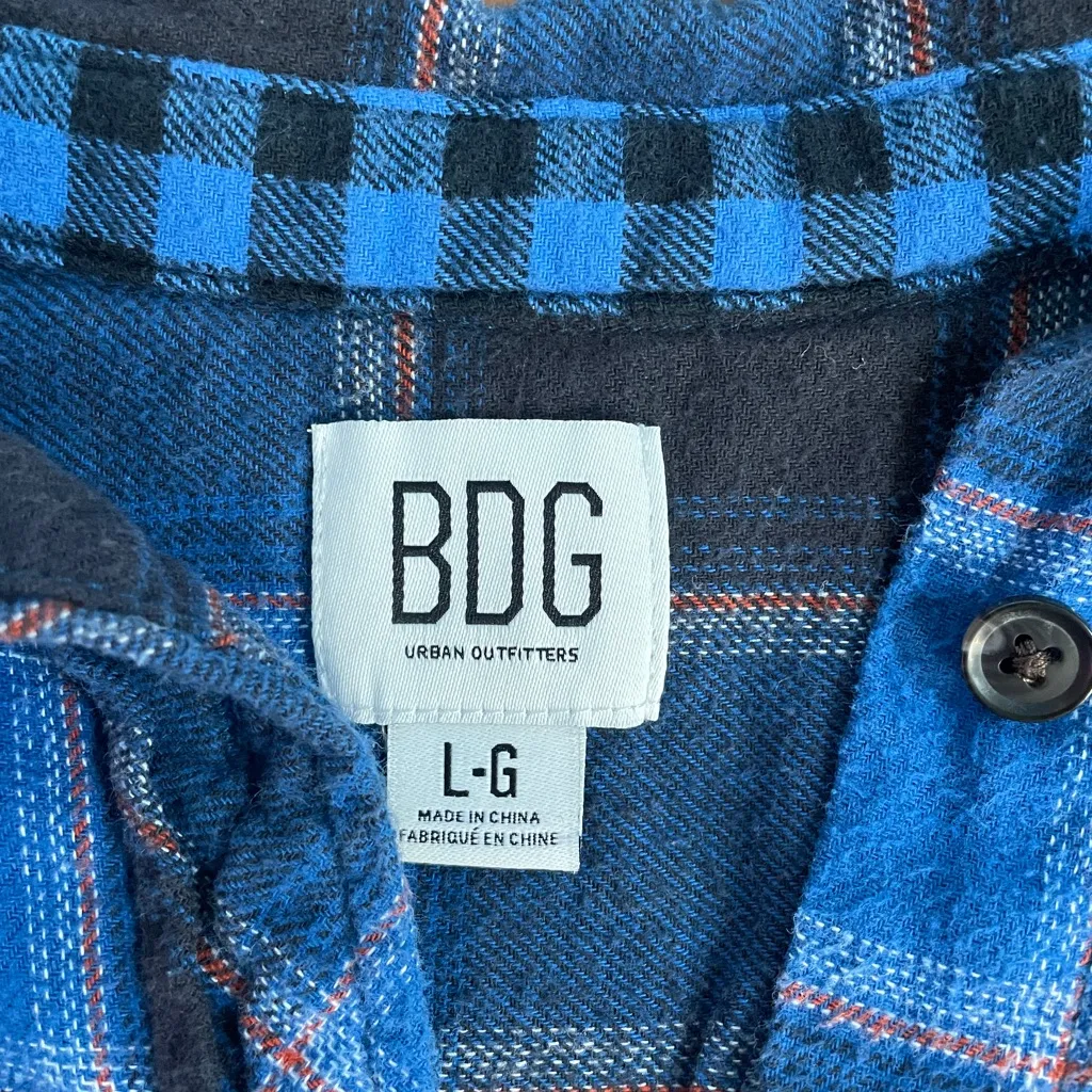 BDG Rayne Flannel Bleached Mixed Button Up Shirt UO Urban Outfitters - Sz L 💕🎀 - Image 11
