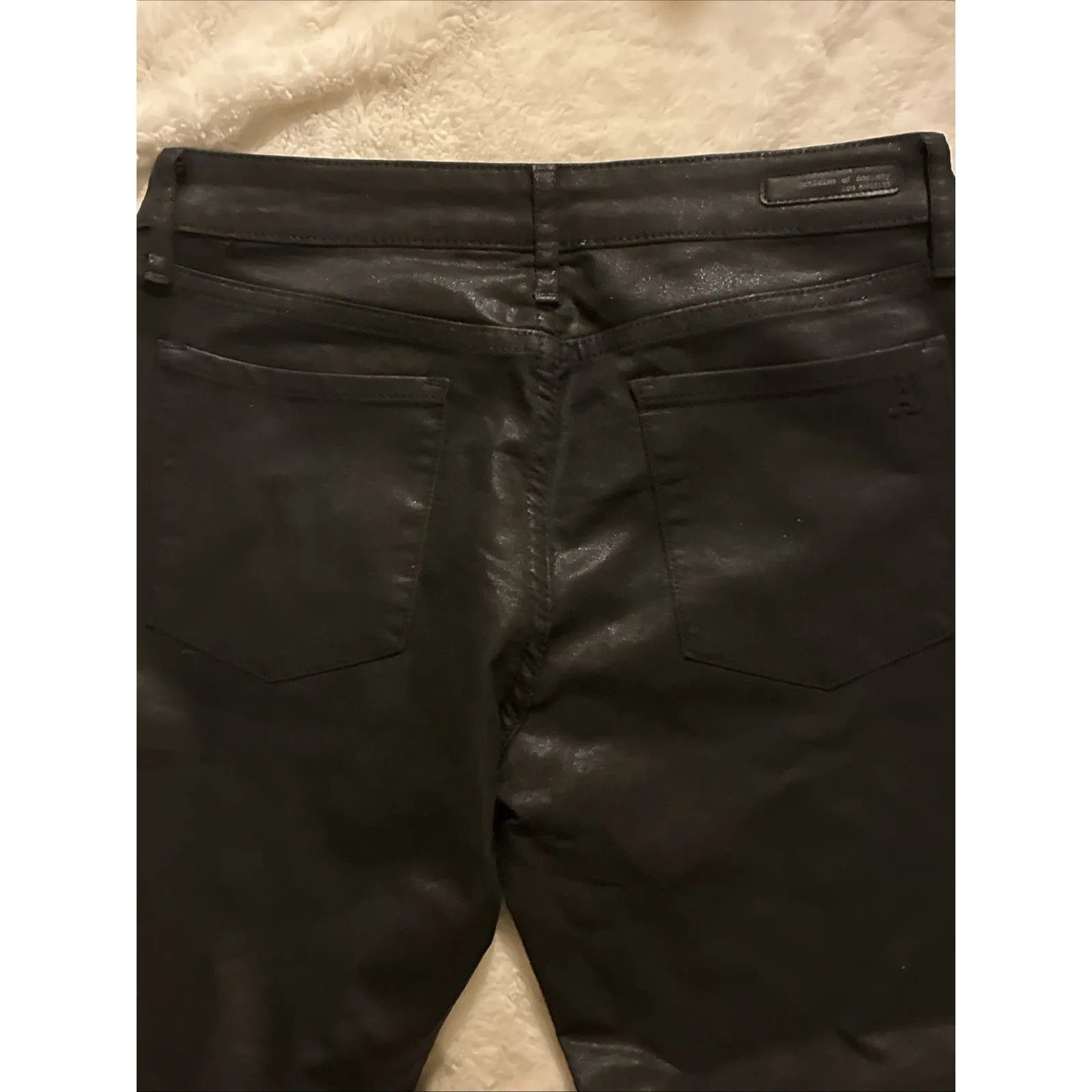 Articles of Society Women’s 28 Black Coated Faux Leather Stretch Skinny Jeans - Image 7