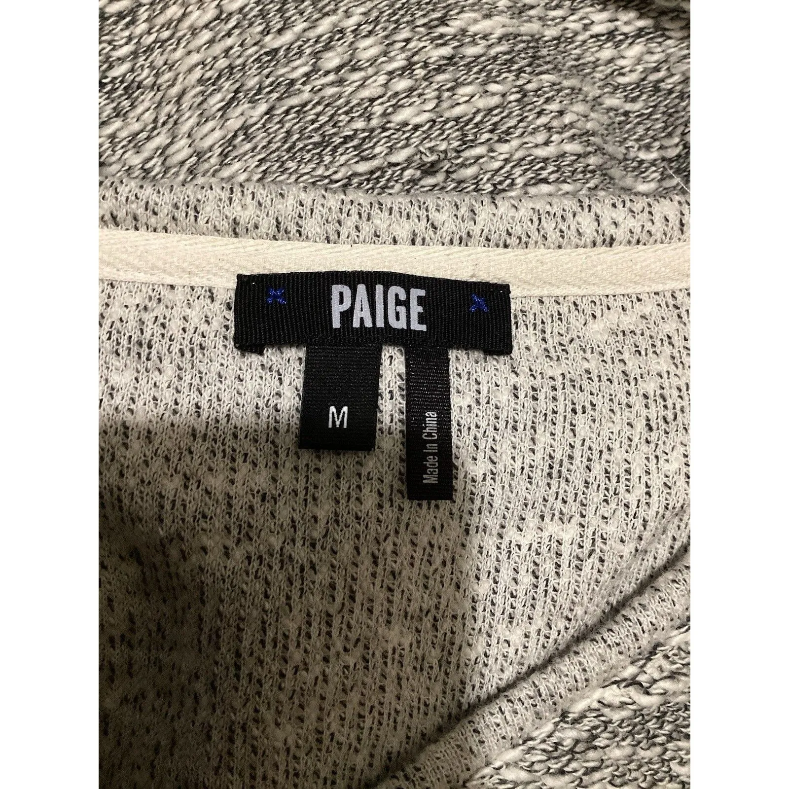 Paige Martine  Sweater Marled Cotton V-Neck Pullover Gray M - Image 5