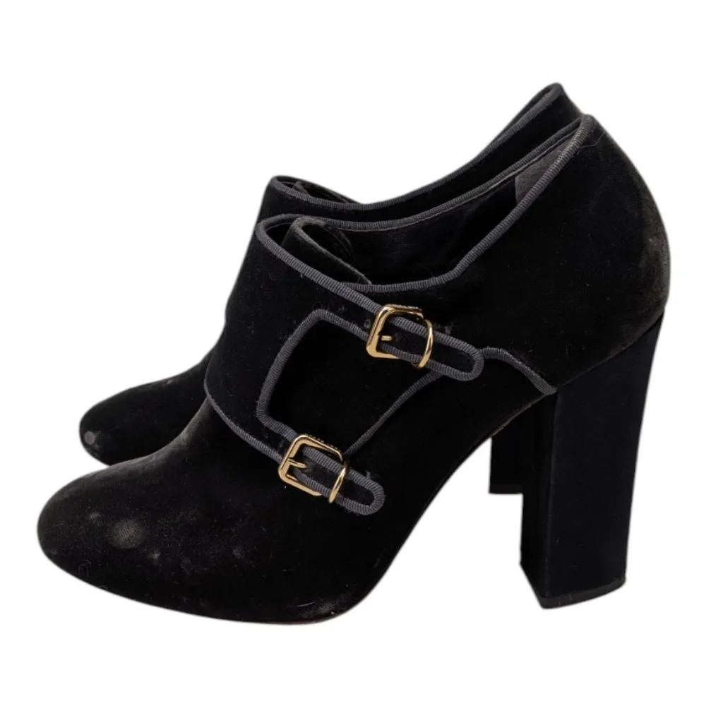 Tory Burch Carley Velvet Monk Strap Booties $395 Size 7.5M   S3984 - Image 10