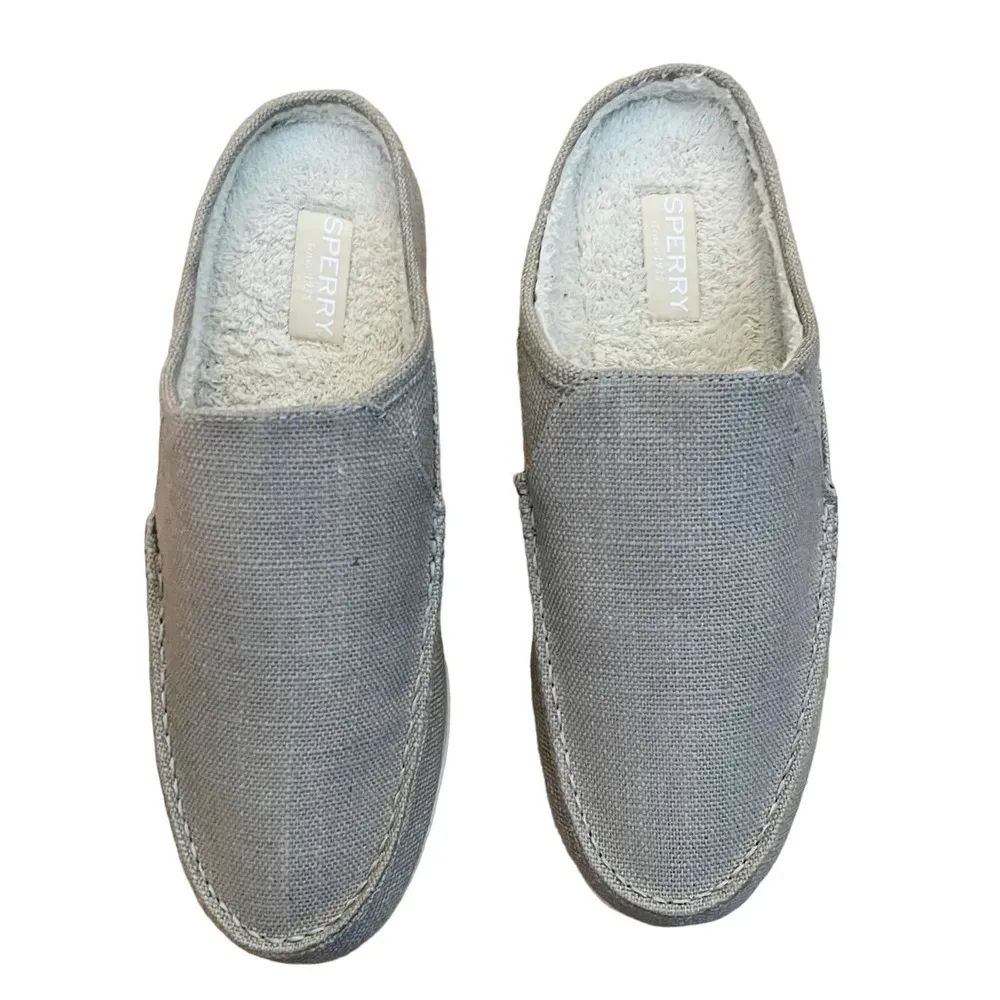 SPERRY Taupe Moc-Sider Mule Hemp Clogs Faux Fur Lining Slip On Comfort 9.5 NWT - Image 4