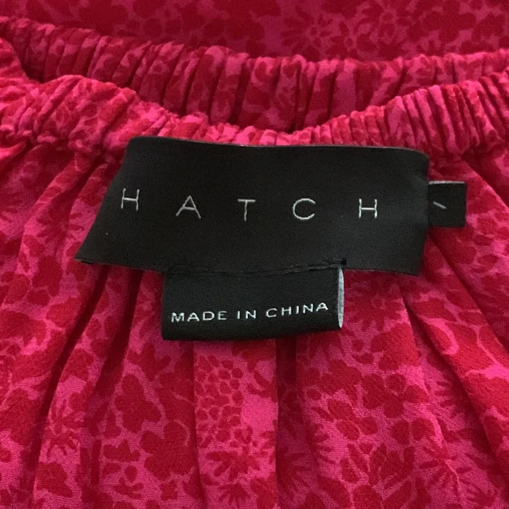 HATCH Red and Magenta Floral Blouse Size 1 (2 - Image 15