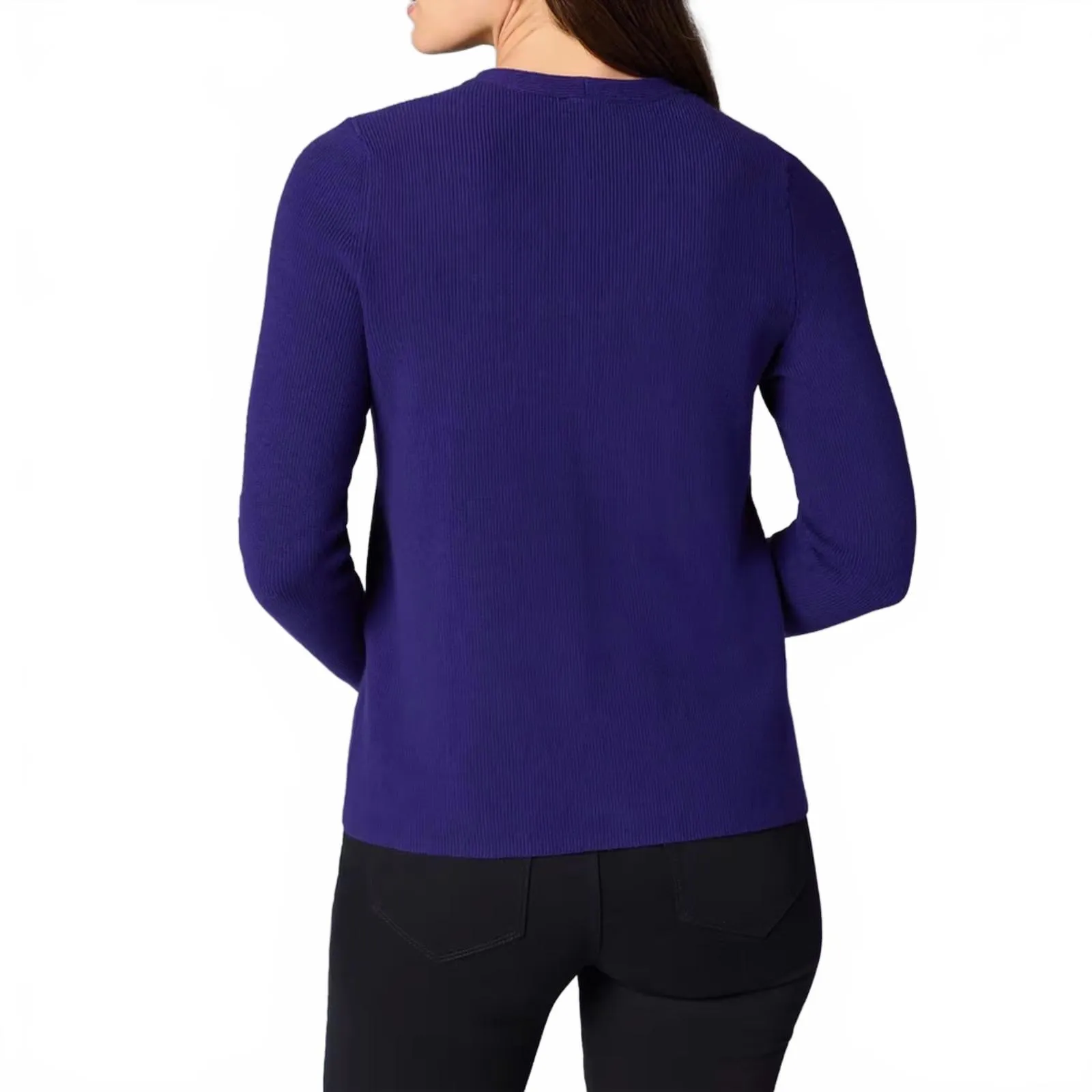 J. Jill Bejeweled Textured Cardi Cardigan Majestic Violet NWT Small - Image 3