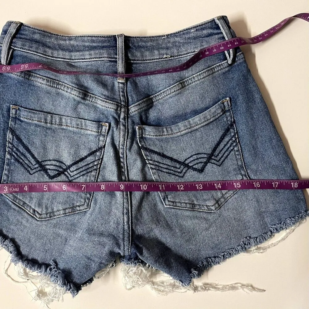 Idyllwind Light Medium Wash Blue Mid-Rise Cutoff Jean Shorts Size 2 GUC - Image 9