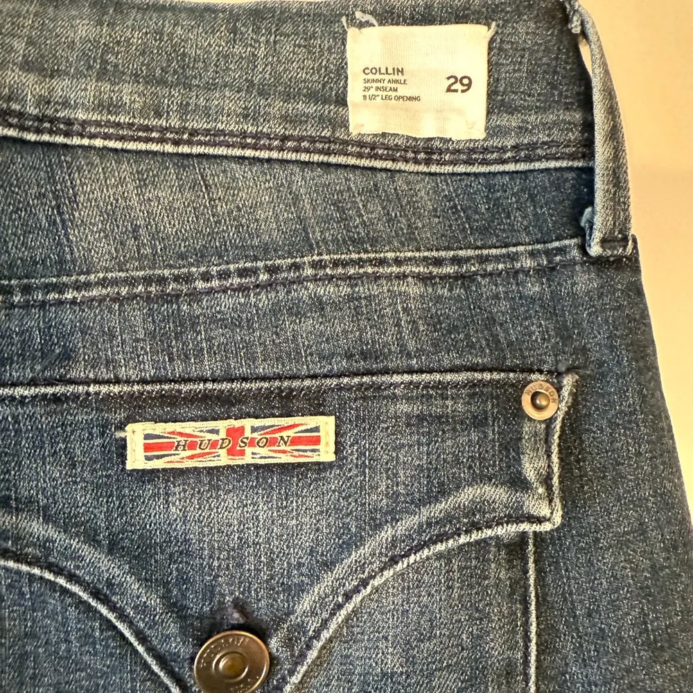 Hudson Collin Ankle Midrise Skinny Jeans Distressed  Samtosa Blue Size 29 NEW - Image 7