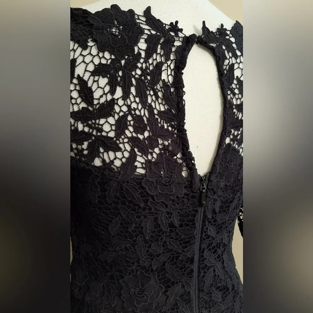 Soiéblu Black Lace 3/4 Sleeve Sweetheart Neckline ModCloth Dress Size Small NEW - Image 7