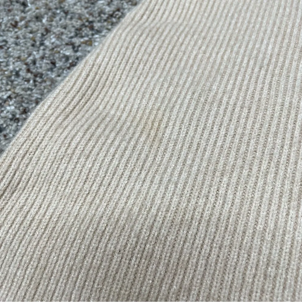 Brown White Tan Striped Colorblock Balloon Sleeve Crewneck Sweater Small - Image 10