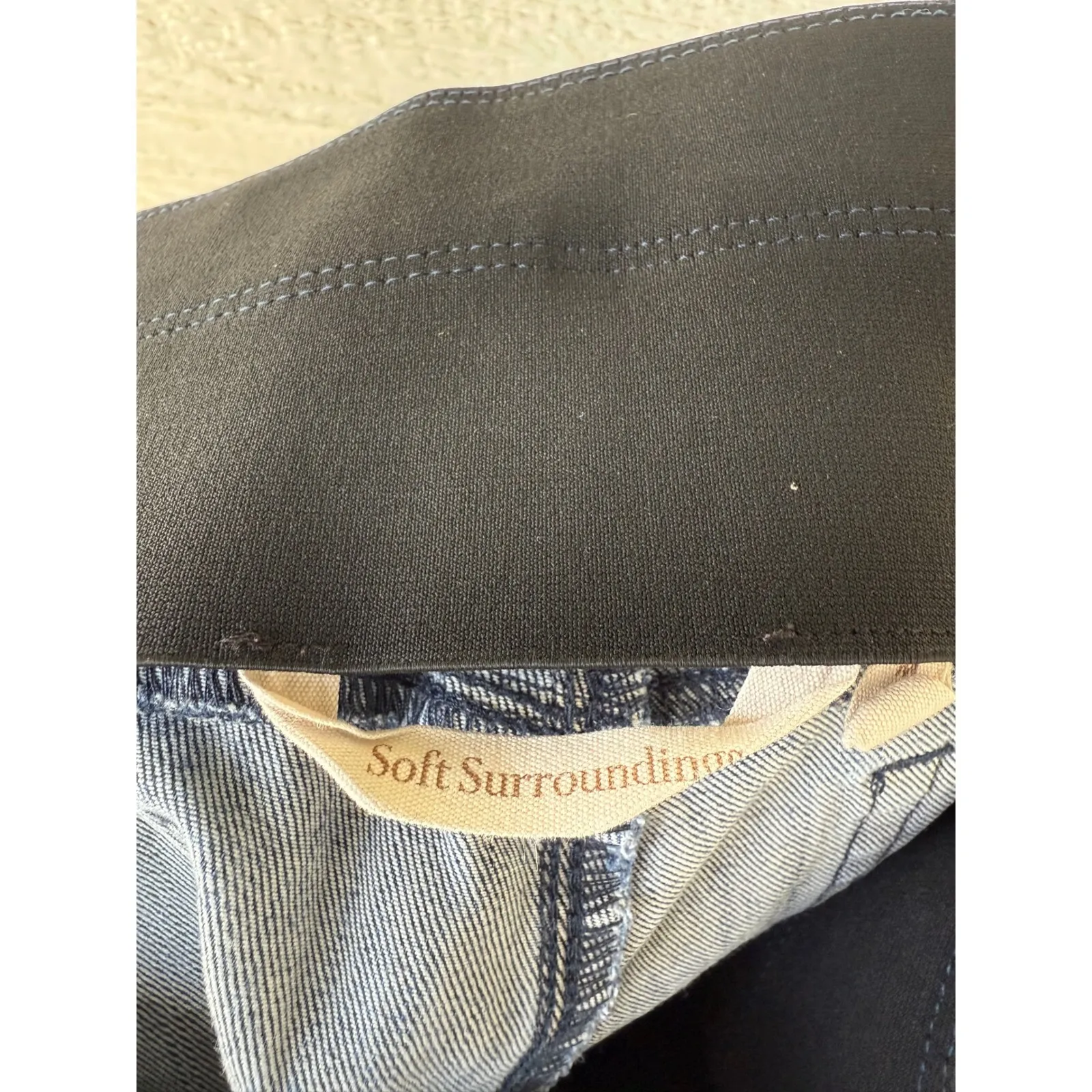 Soft Surroundings Denim Jeggings Pull On Elastic Dark Wash Size Medium - Image 3