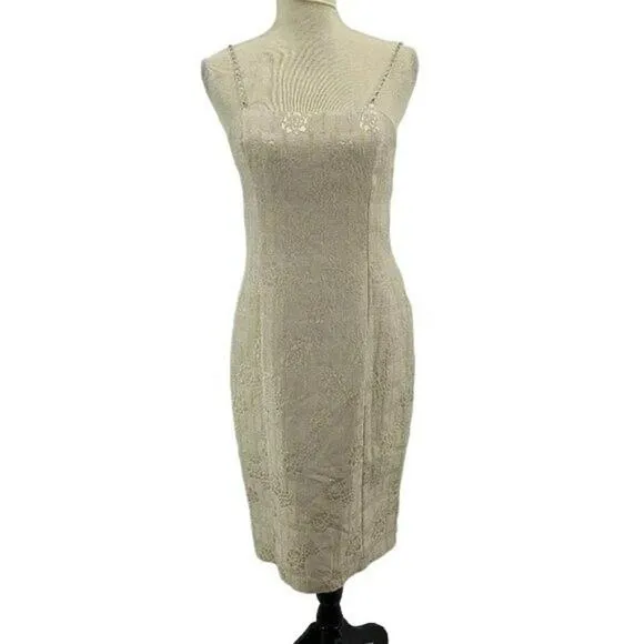 Vintage Jessica McClintock Ivory Beaded Straps Size 8 - Image 2