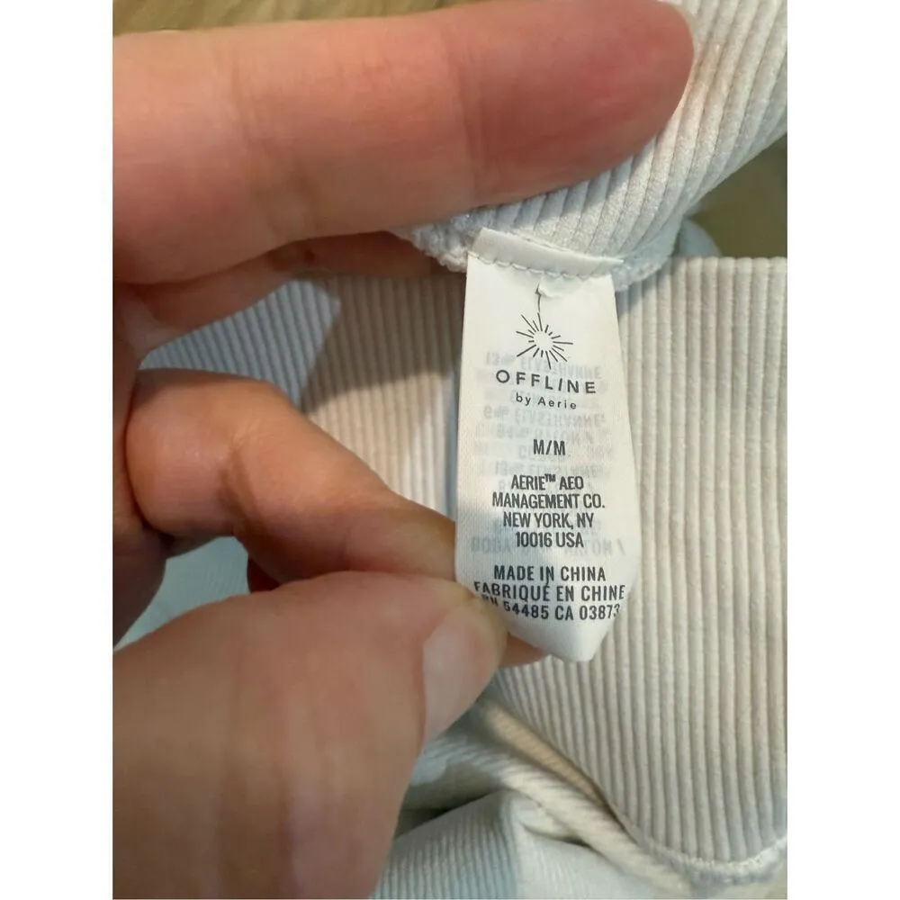 Offline by Aerie white textured leggings sz Medium - Image 5