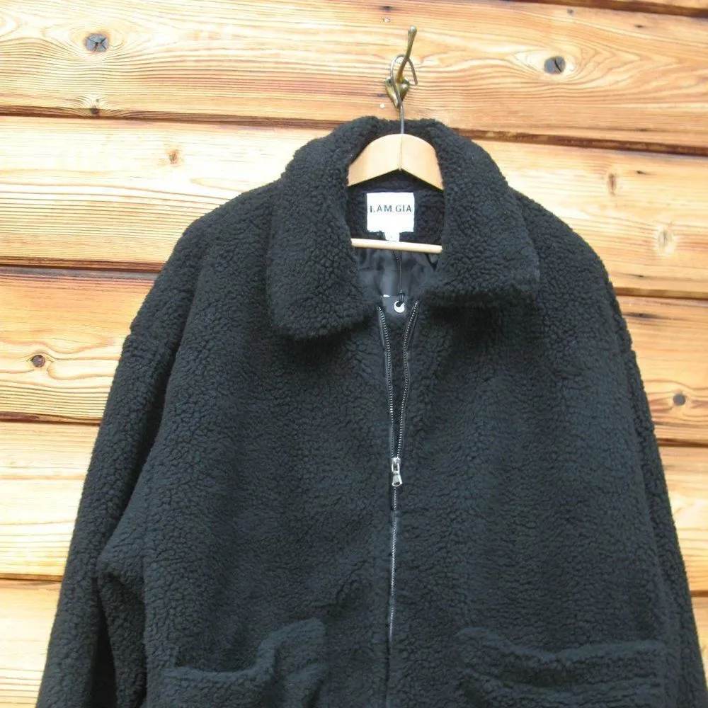 NWT I.Am.Gia Black Sherpa Teddy Oversized Jacket Pixie Coat - Image 5